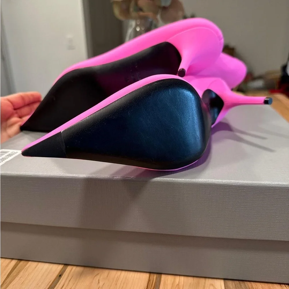Balenciaga Knife Stretch Pointed Sock Bootie Heels Size 39 EU /9 US Fuchsia Pink - Picture 5 of 6